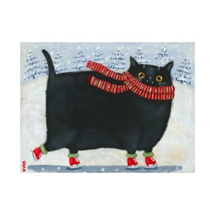 Chonky Black Ice Skater Cat