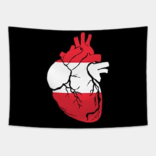 Austrian flag heart Tapestry