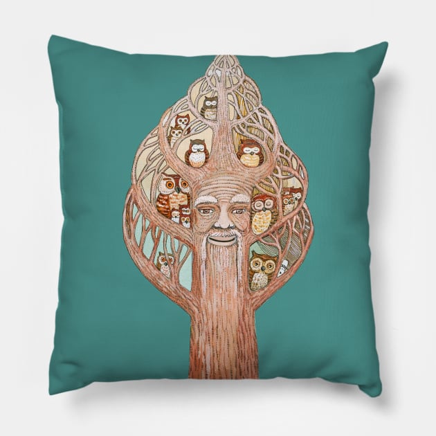 Owl tree Pillow by ruta13art