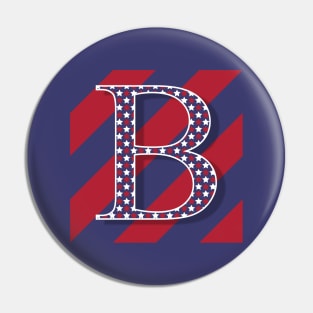 Old Glory Letter B Pin