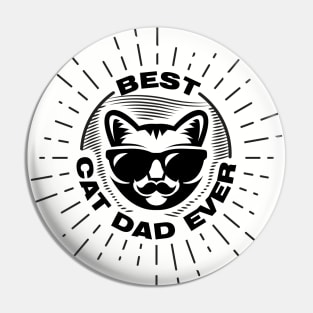 Best Cat Dad Ever - Black Print - Fathers Day Pin