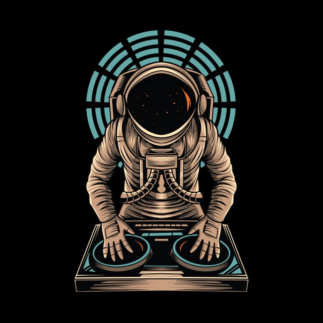 Astronaut DJ playing on mixer by Muse