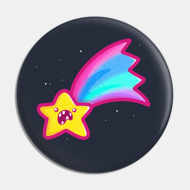 Super Cute Kawaii Ugly Shooting Star Pin by perdita00