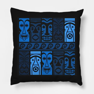 Blue Tikis! Pillow