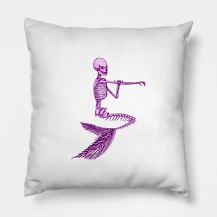 LAVENDER BATHING MERMAID SKELETON Pillow