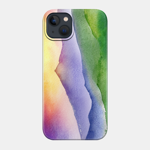 Discover Watercolor mountains at dawn - Mountains - Phone Case