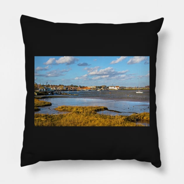 The River Deben Approaching Woodbridge Pillow by IanWL