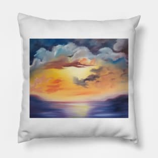 Cloud Dreaming, clouds, sky, skyscape, waterscape, ocean, dramatic sky, purple sunset, beautiful ocean sunset, Pillow