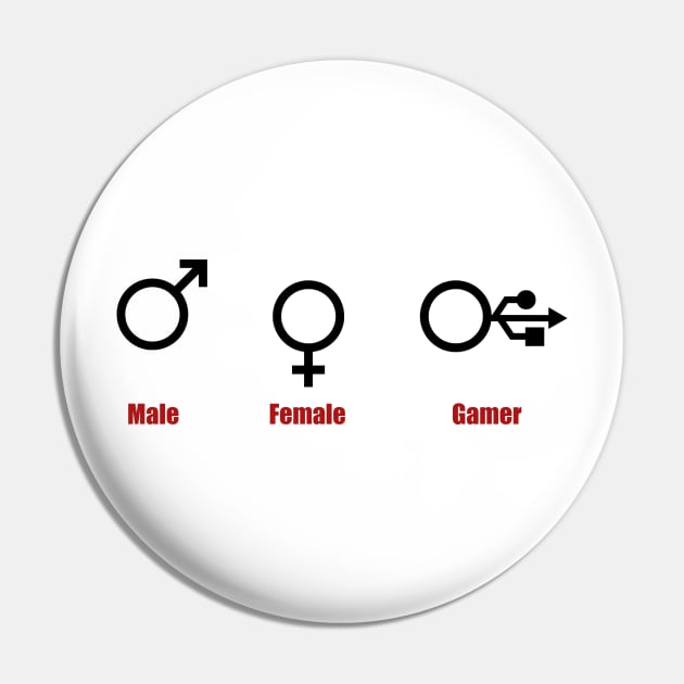 Male Female Gamer Pin by Printadorable