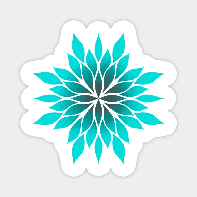 aqua floral symmetrical pattern Magnet by stupidpotato1