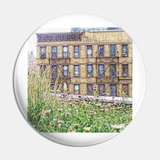 Flowers And Fire Escapes Pin