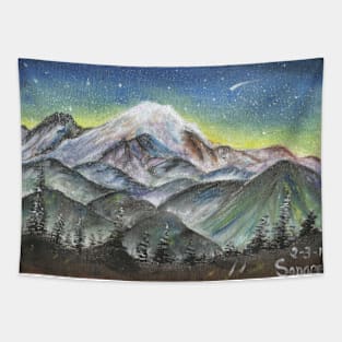 The mountains at night Tapestry