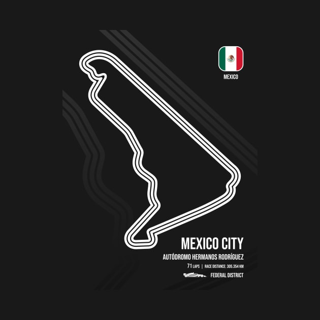 Mexico City Race Track (B&W) by RaceCarsDriving