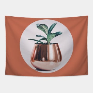 Hopeful - Plant in Copper Pot painting Tapestry