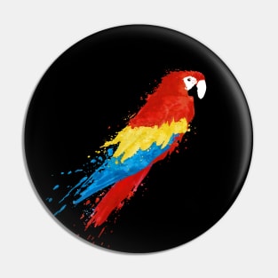 Dramabite  Watercolor parrot scarlet macaw splash artistic Pin