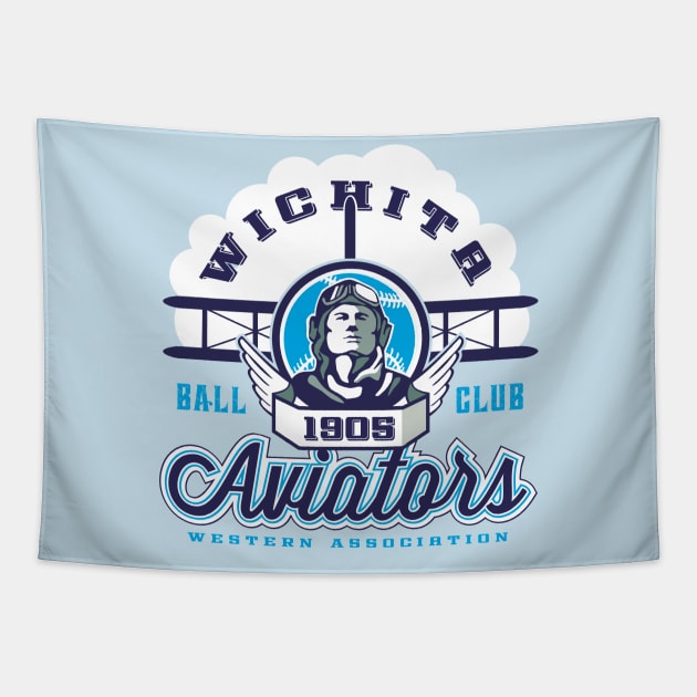 Wichita Aviators Tapestry by MindsparkCreative