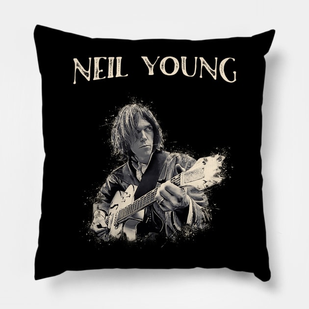 Neil Young Pillow by Yopi