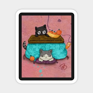 Futon kitties 2 Magnet