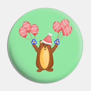 Cute christmas groundhog Pin