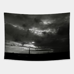 The dark late evening Sky at Thornham Staithe, Norfolk, UK Tapestry