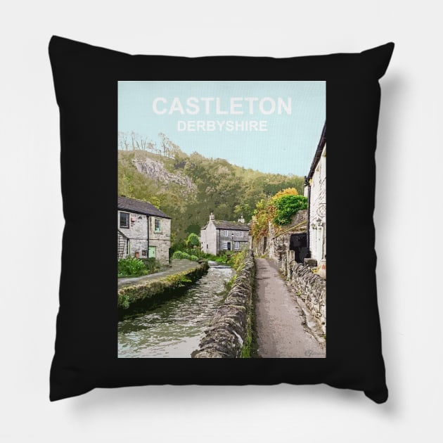 Castleton Derbyshire Peak District Pillow by BarbaraGlebska