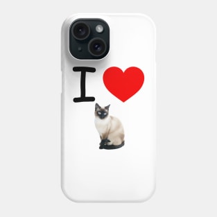 I HEART SIAMESE CAT Phone Case