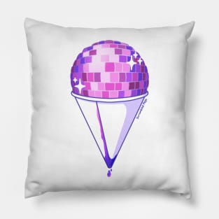 Disco Ball Snow Cone Shaved Ice Pink Pillow