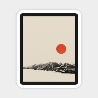 Red moon Minimal landscape 5 Magnet