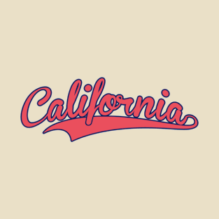 California retro cursive logo in two color T-Shirt