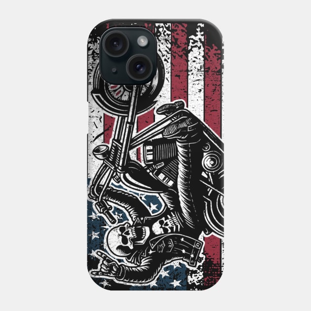 Biker's Heart American Soul Phone Case by Odetee