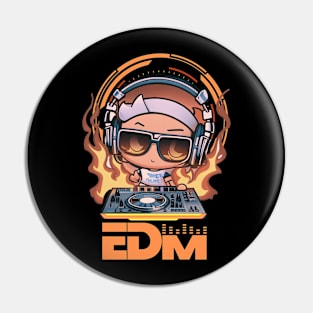 EDM Rose DJ Tee! Orange/Rose Pin