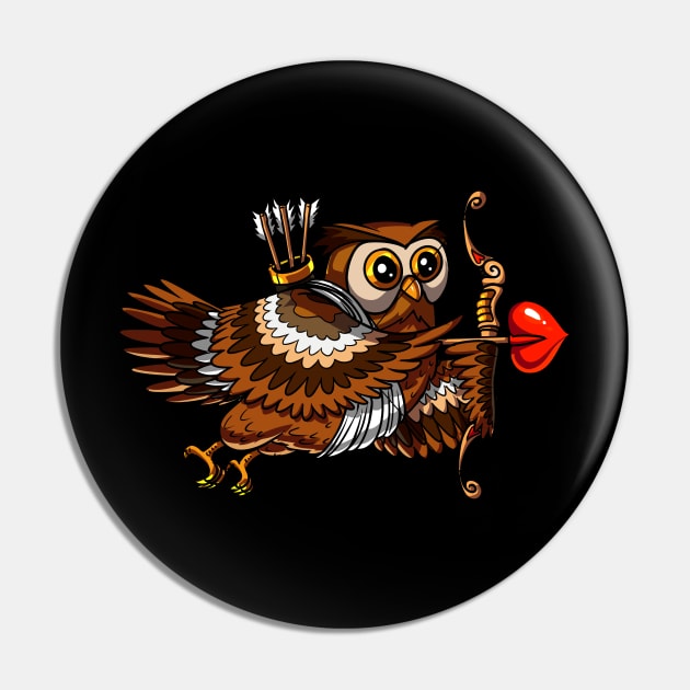 Owl Bird Valentines Day Love Heart Pin by underheaven