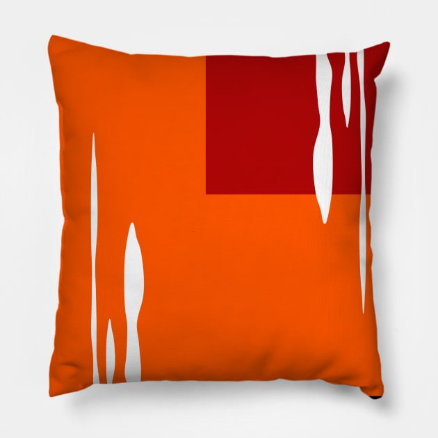 Orange red abstract 1980s retro Pillow by stephenignacio