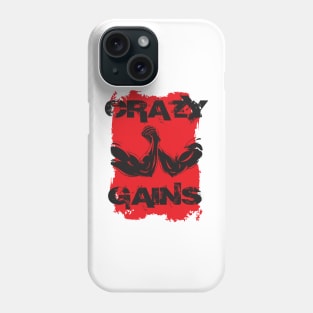Crazy gains - Nothing beats the feeling of power that weightlifting, powerlifting and strength training it gives us! A beautiful vintage movie design representing body positivity! Phone Case