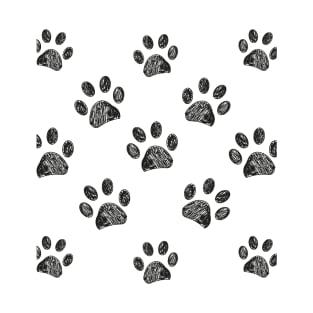 Black and white paw print T-Shirt