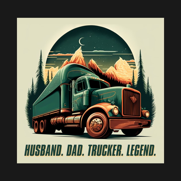 Husband Dad Trucker Legend #5 by aifuntime