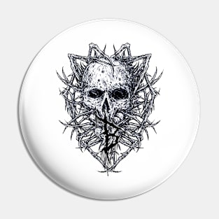 SKULL ARTWORK WITH "B" Pin