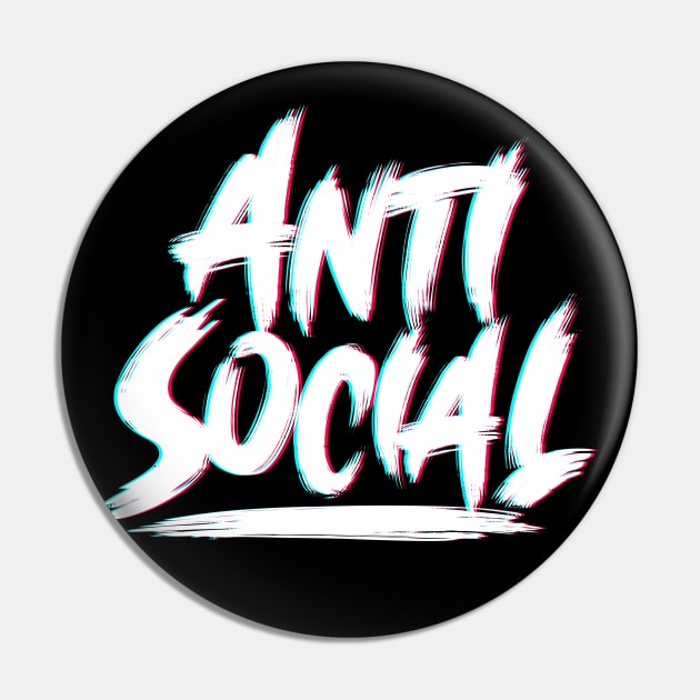 Antisocial - Misanthropic EDM Club Pin by tommartinart