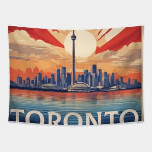 Toronto Canada Vintage Retro Tourism Tapestry