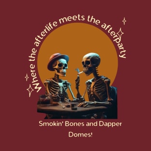 Bone-Chillin' Buddies: Smoking Skeletons in Style T-Shirt