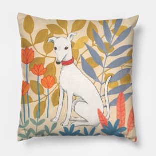 Lurcher in a garden Pillow