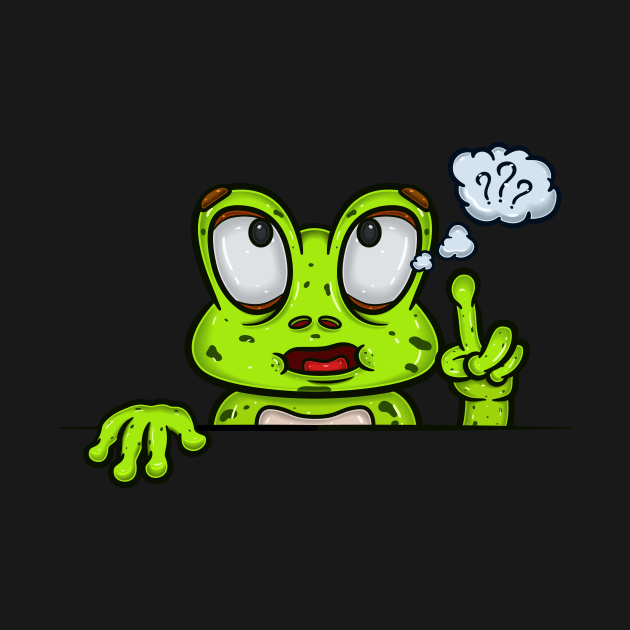 Frog Cartoon With Confused Face Expression by tedykurniawan12