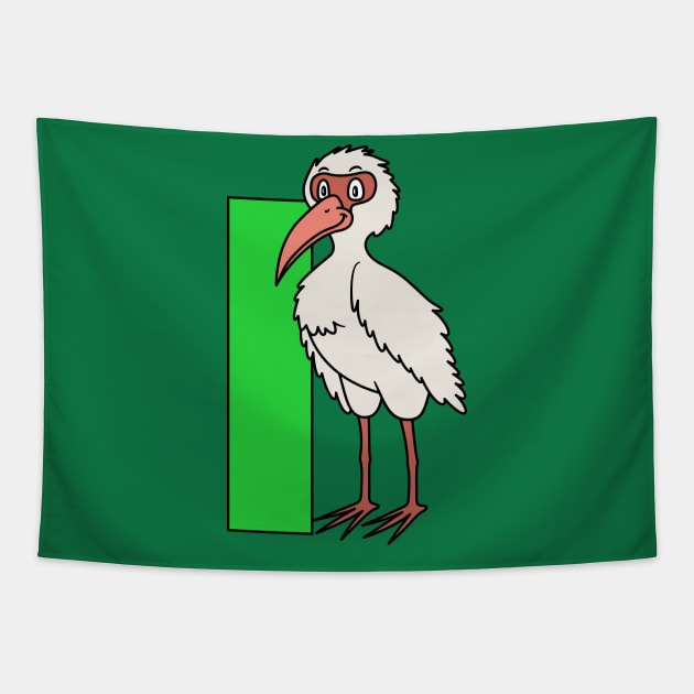 Letter I with Ibis Tapestry by BoombasticArt