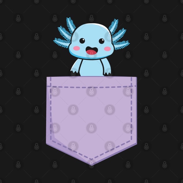 Axolotl In The Pocket - Cute Axolotl Amphibian Lover by kim.id