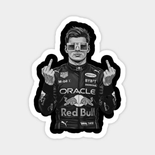Max Verstappen Middle finger COmics 80s Magnet