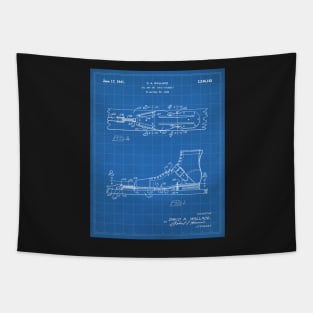 Ski Boots Patent - Snow Skier Skiing Lodge Art - Blueprint Tapestry