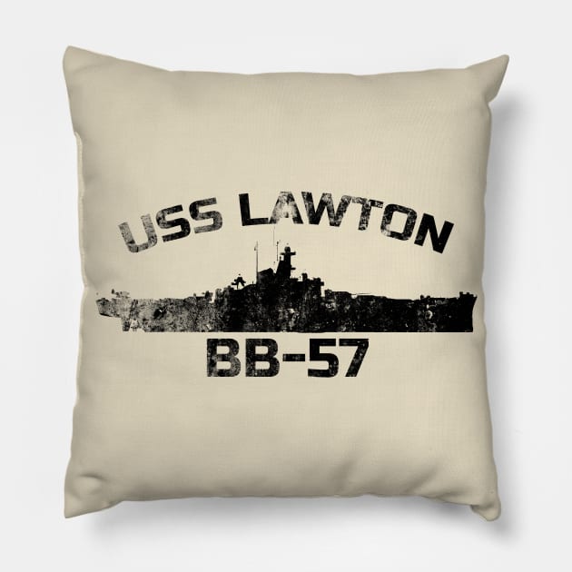 USS Lawton, distressed (design style 1 of 2) Pillow by hauntedjack