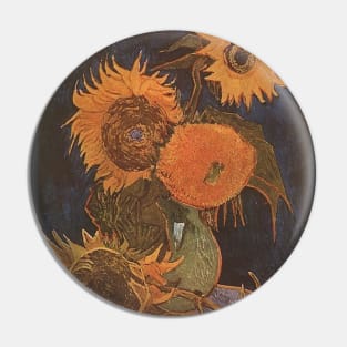 Vase with six sunflowers by van Gogh Pin