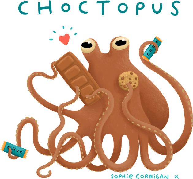 Choctopus Kids T-Shirt by Sophie Corrigan