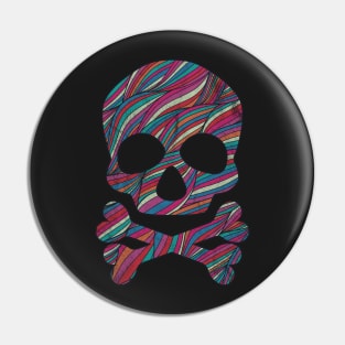 Skull and Bones Halloween Art Retro Pattern Pin